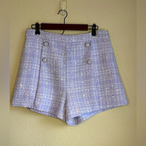 Endless Rose Pants - Endless Rose Lavender Tweed Sailor Style Shorts